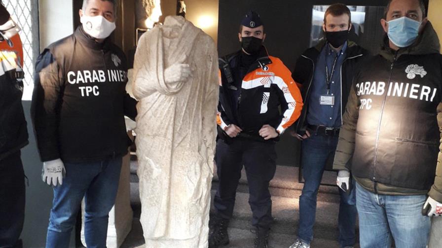 Italia recupera en Bélgica una estatua romana robada en 2011