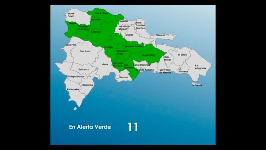 Mantienen en alerta verde 11 provincias por las lluvias Mantienen en alerta verde 11 provincias por las lluvias
