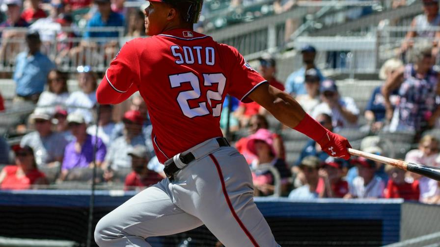 Juan Soto rebosa confianza, por primera vez en los entrenamientos de los Nacionales
