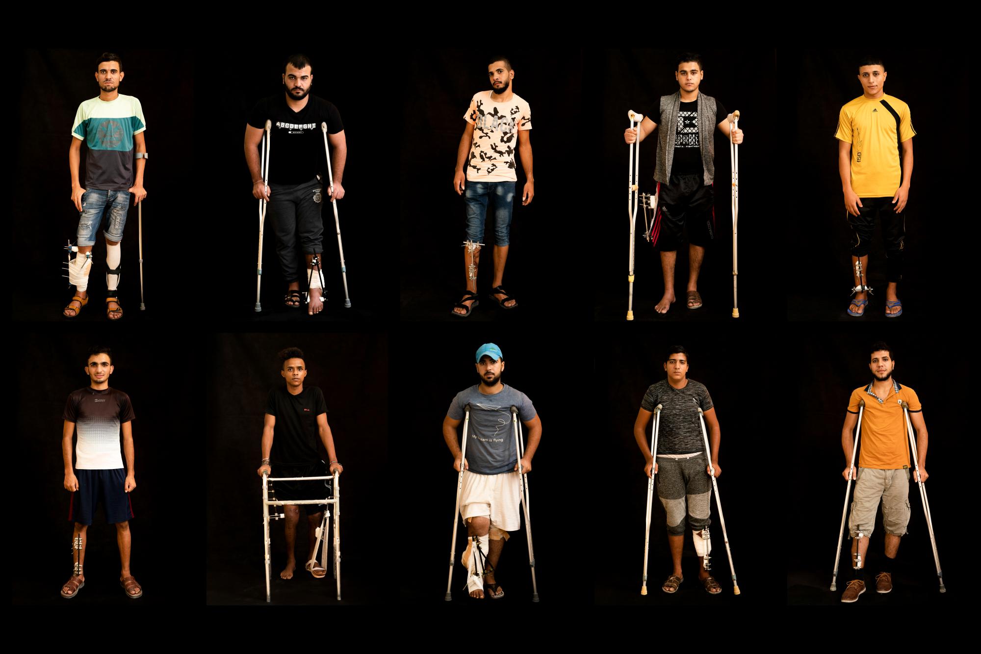 Retratos de los palestinos heridos
