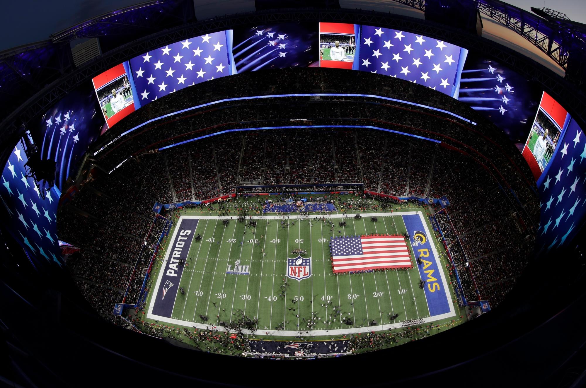 Vista del estadio Mercedes-Benz, escenario del Super Bowl, el domingo 3 de febrero de 2019, en Atlanta.