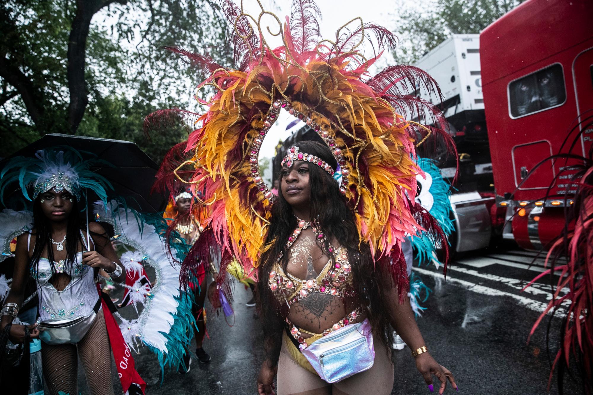 Participantes durante el Desfile del Día de las Indias Occidentales en el distrito de Brooklyn de Nueva York, el lunes 2 de septiembre de 2019.