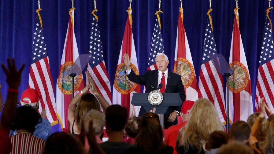 Pence dice que pandemia está a la baja en Florida durante mitin sobre aborto Pence dice que pandemia está a la baja en Florida durante mitin sobre aborto
