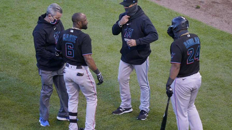 Starling Marte día a día por una fractura en un dedo Starling Marte día a día por una fractura en un dedo