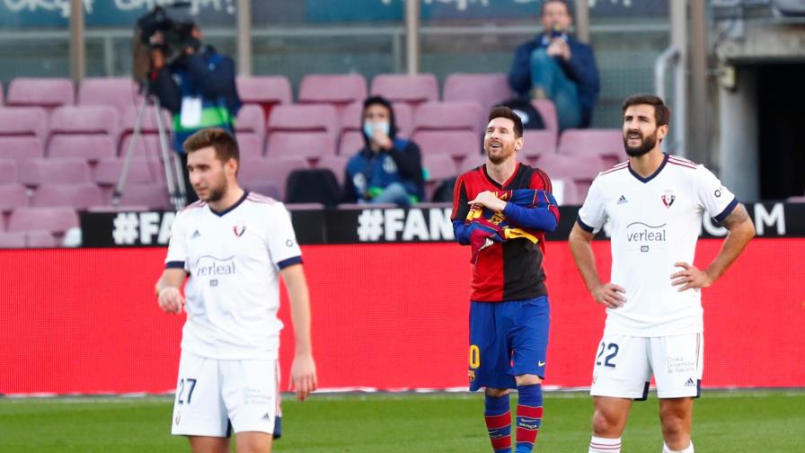Messi dedica un gol a Maradona, la Real Sociedad sigue líder en solitario
