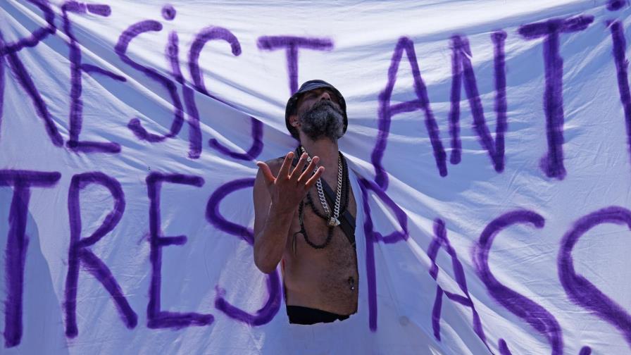 Manifestación en la clausura del G7 contra la ley de seguridad británica
