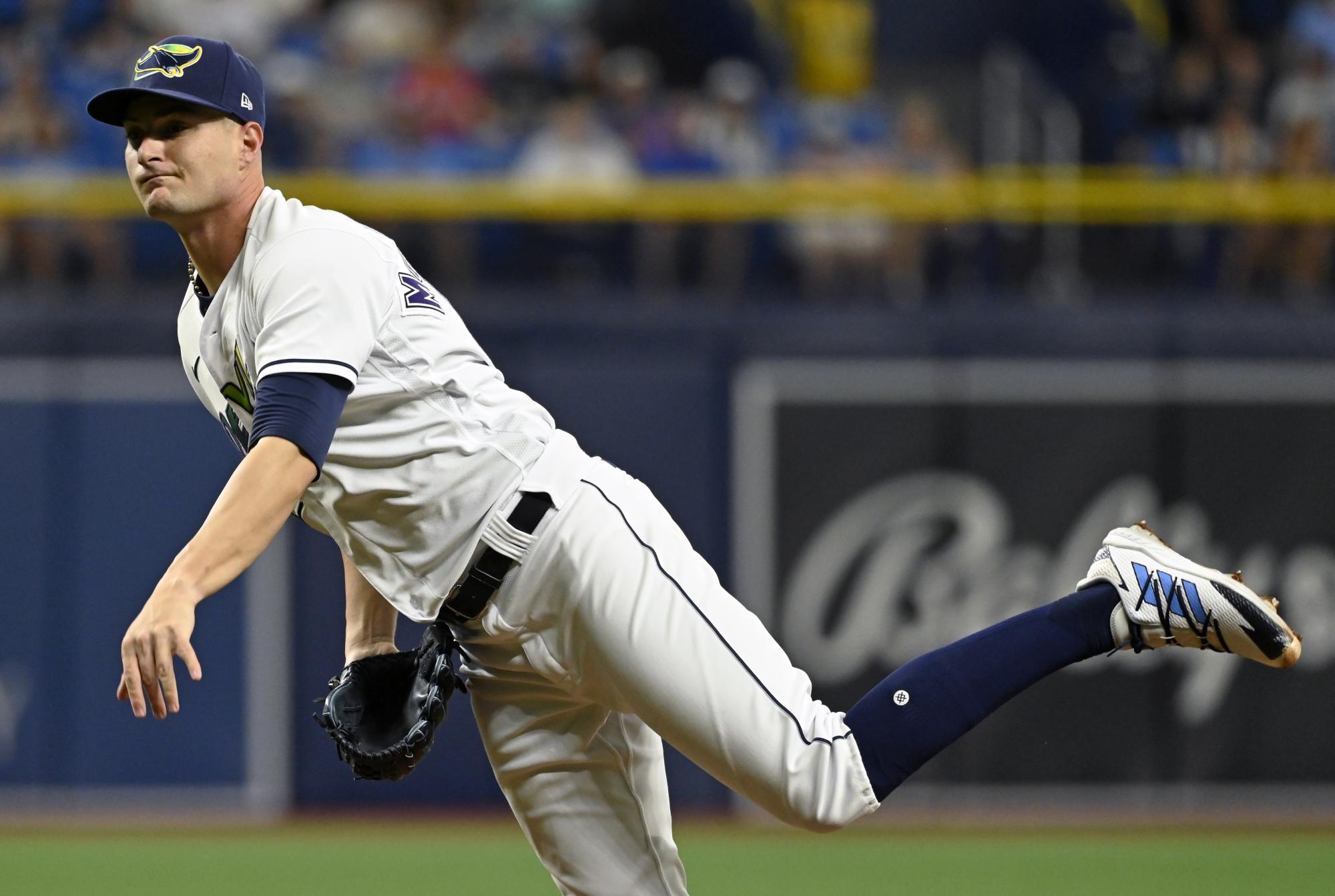 Shane McClanahan está anunciado para abrir el 7 de octubre por los Rays de Tampa Bay, que reciben a los Medias Rojas de Boston en el primer partido que los enfrenta en la Serie Divisional, Liga Americana. (AP/Steve Nesius)