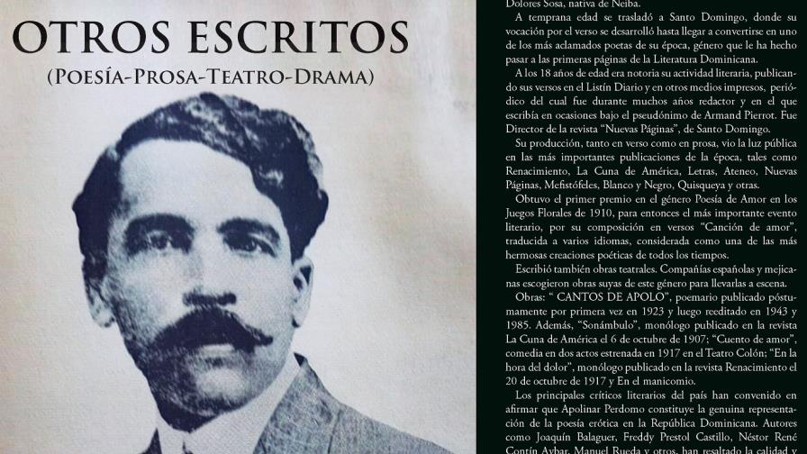 Senador de Barahona pondrá a circular obra sobre Apolinar Perdomo  