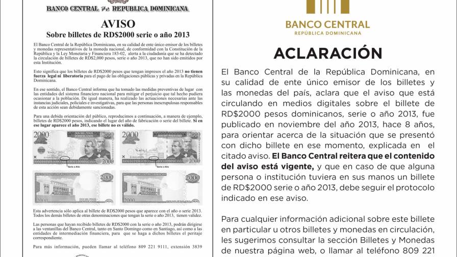 Banco Central aclara aviso sobre billete que circula en redes Banco Central aclara aviso sobre billete que circula en redes