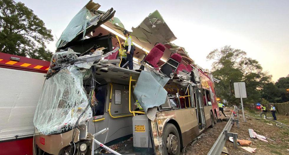 Al menos 6 muertos y más de 30 heridos tras accidente de autobús en Hong Kong