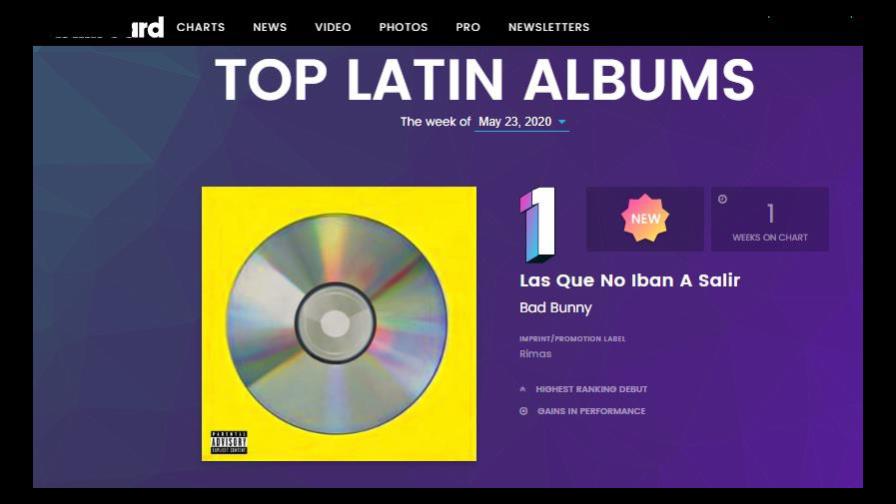 Los tres discos de Bad Bunny en los primeros lugares de Billboard