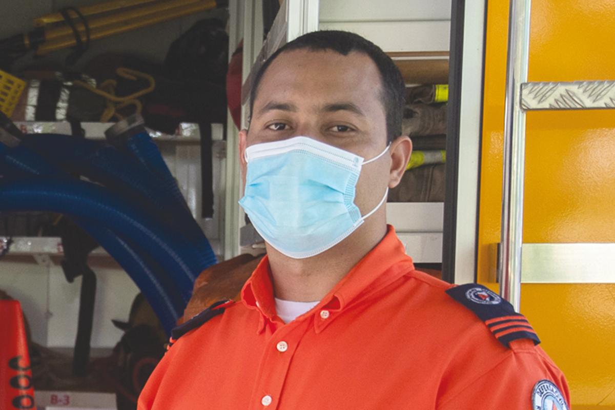 Yankeily Antonio Brea, voluntario de la Defensa Civil.