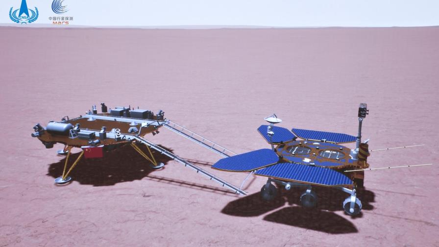 Sonda china rueda por la superficie de Marte