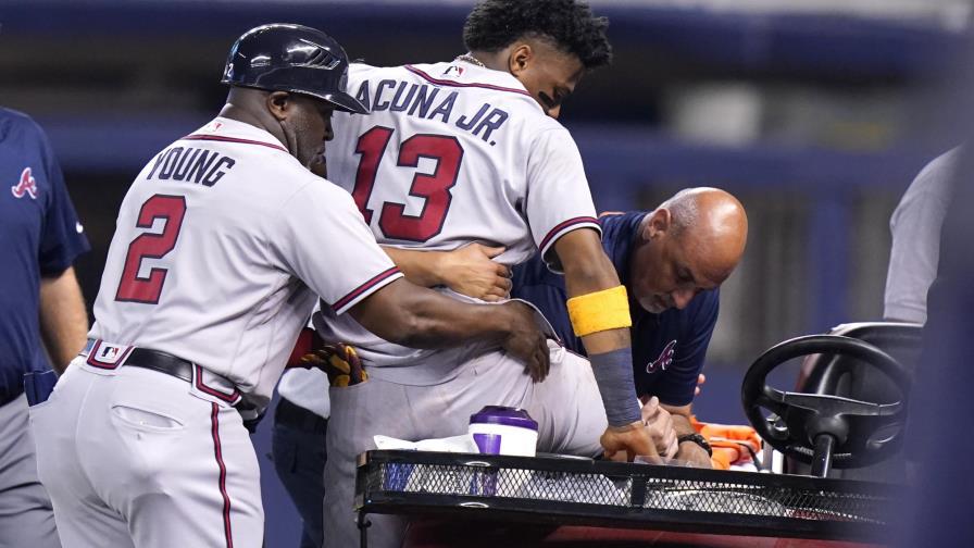 Bravos vencen 5-4 a Marlins; Acuña Jr. se lesiona una pierna