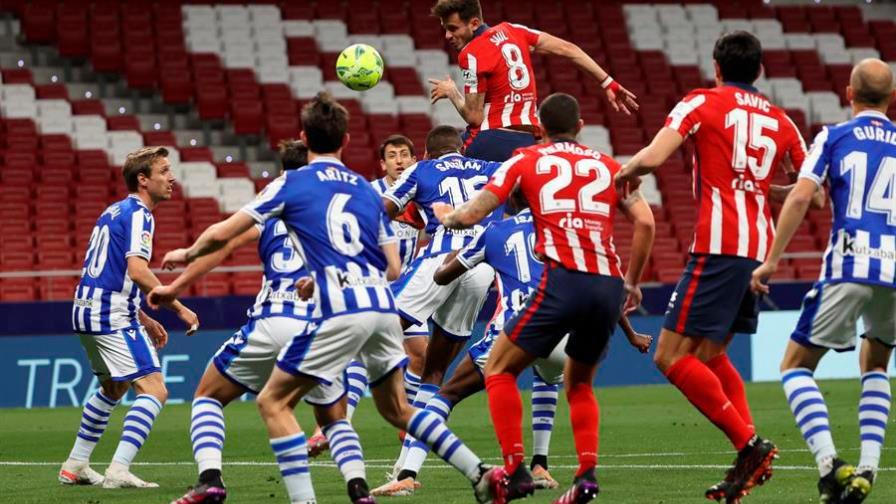 Atlético de Madrid gana 2-1 a la Real Sociedad y se acerca al título liguero