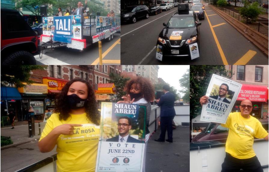 Caravana de candidatos dominicanos a primarias demócratas recibe masivo apoyo en el Alto Manhattan
