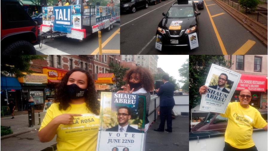 Caravana de candidatos dominicanos a primarias demócratas recibe masivo apoyo en el Alto Manhattan