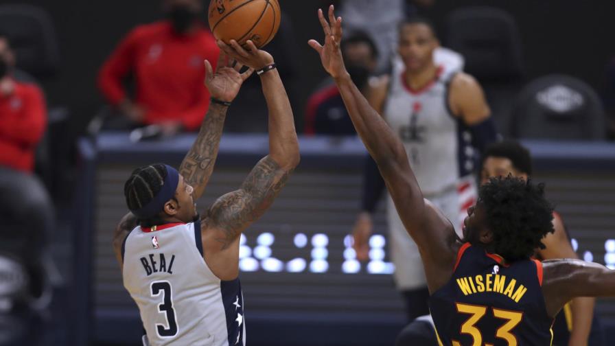 Wizards superan a Warriors con canasta de Beal al final