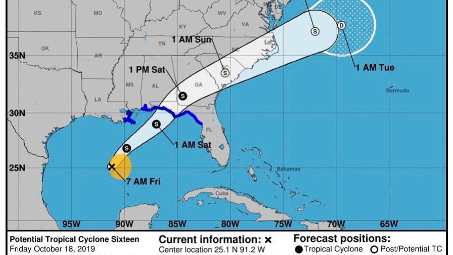 Tormenta la tropical Nestor se forma en Golfo de México
