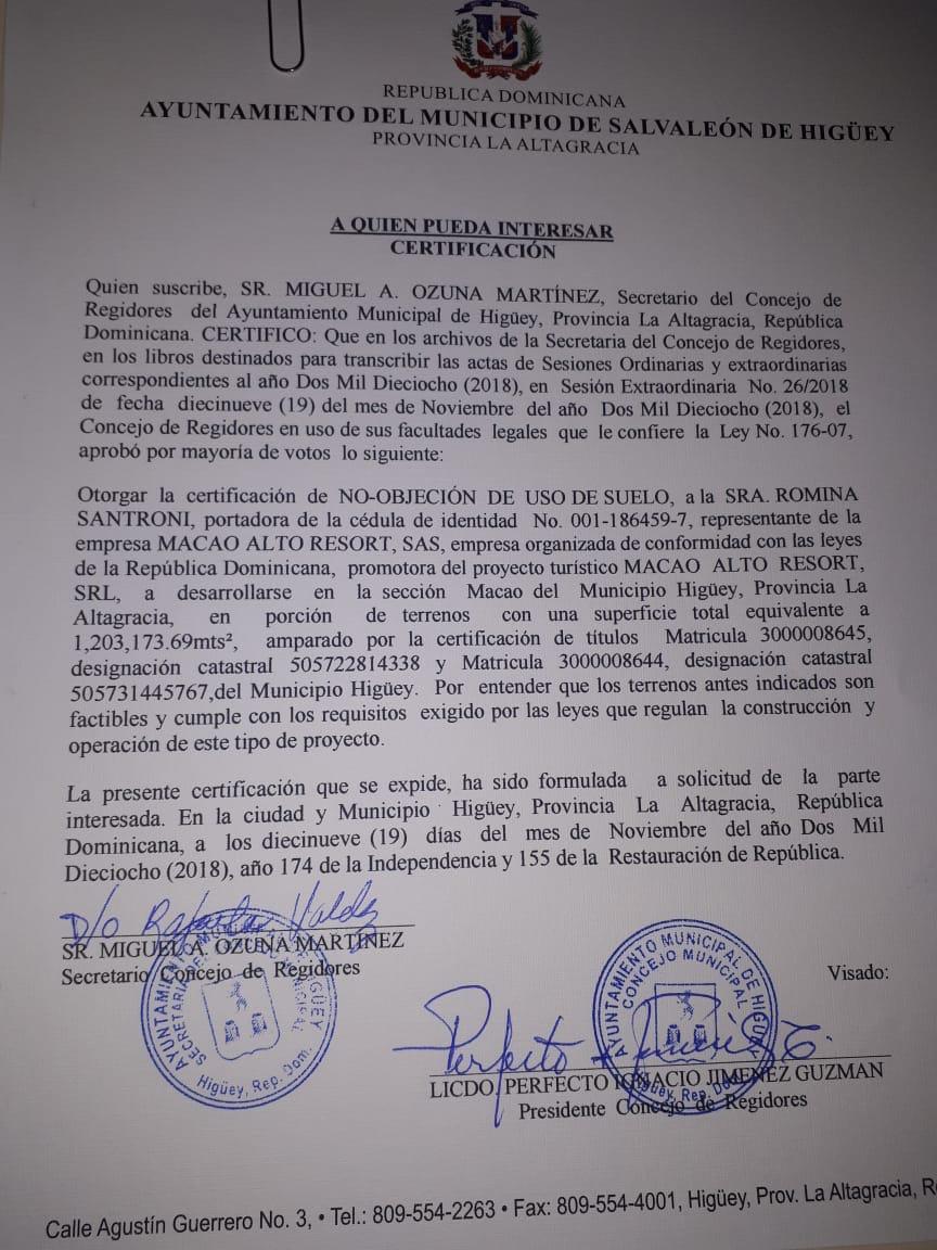 Otorgan certificación de no objeción para construcción del Moon Palace Punta Cana