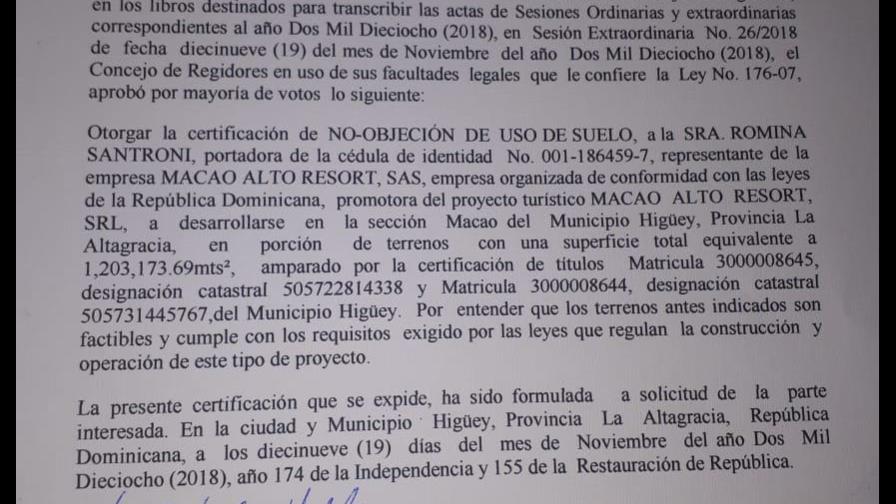 Otorgan certificación de no objeción para construcción del Moon Palace Punta Cana