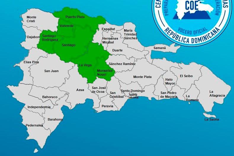 El COE emite alerta verde para seis provincias por sistema frontal
