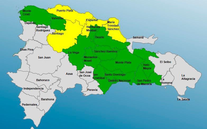 16 provincias en alerta por sistema frontal ante continuación de las lluvias