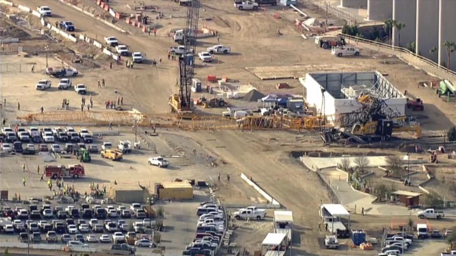 Cae grúa en SoFi Stadium, nueva casa de Rams y Chargers Cae grúa en SoFi Stadium, nueva casa de Rams y Chargers