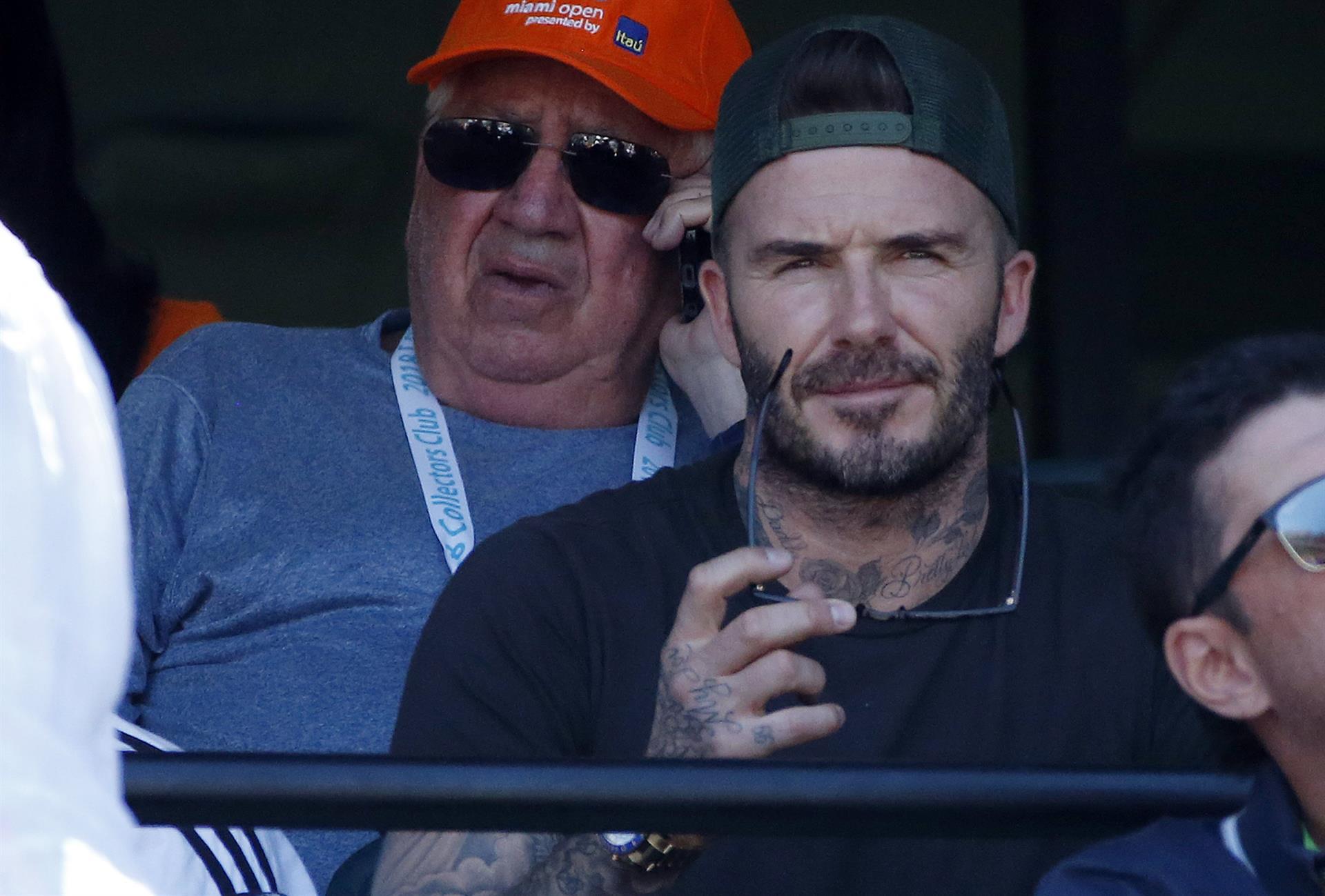 El único futbolista de la lista, el inglés David Beckham. EFE/EPA/RHONA WISE/Archivo