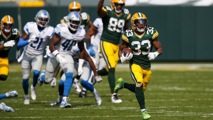 Aaron Jones brilla en triunfo de Packers 42-21 sobre Lions Aaron Jones brilla en triunfo de Packers 42-21 sobre Lions