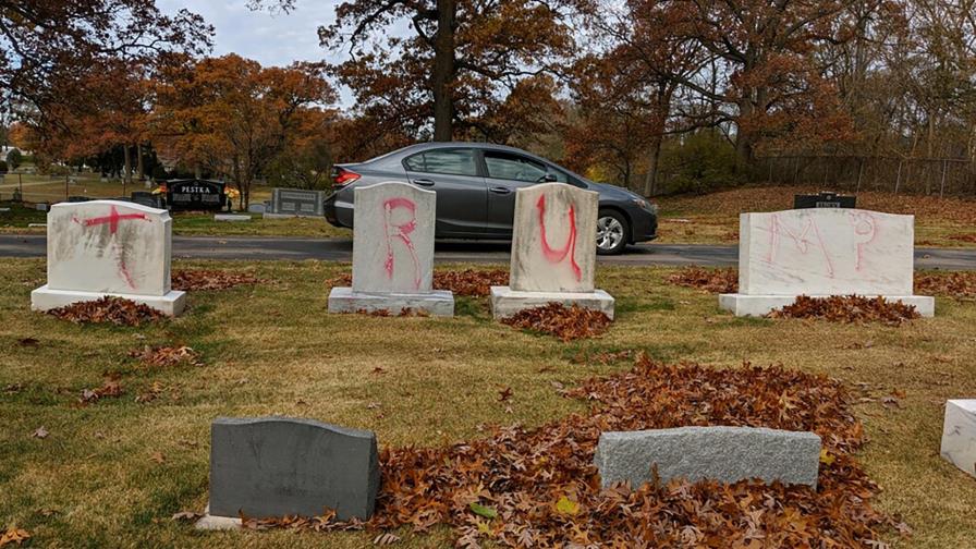 Michigan: Pintan consignas pro-Trump en tumbas judías