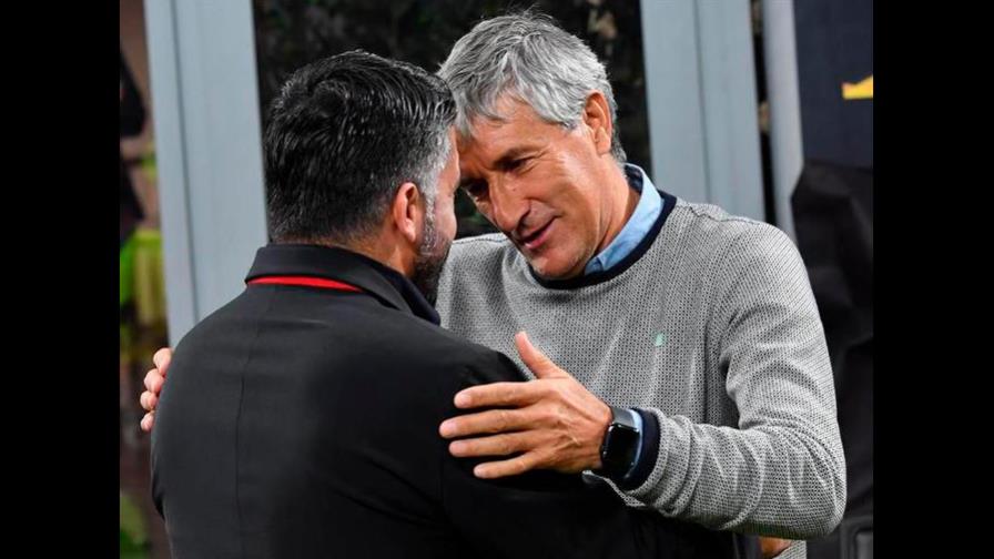 Gennaro Gattuso y Quique Setién, dos debutantes en los octavos de la Liga de Campeones