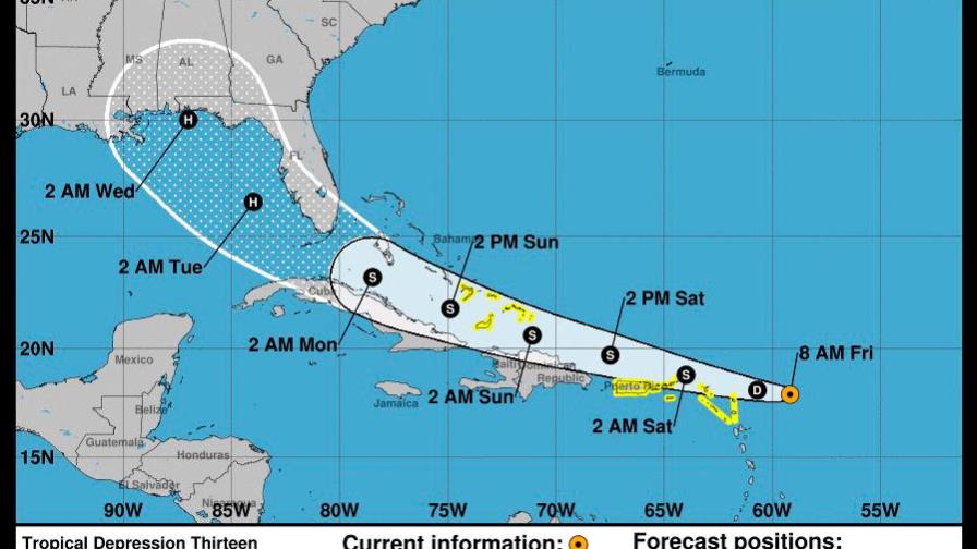 Depresión que podría convertirse en tormenta pasaría mañana al norte de RD