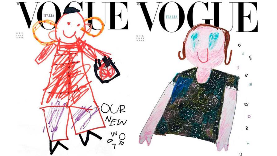 Vogue Italia lanzó 8 portadas dibujadas por niños