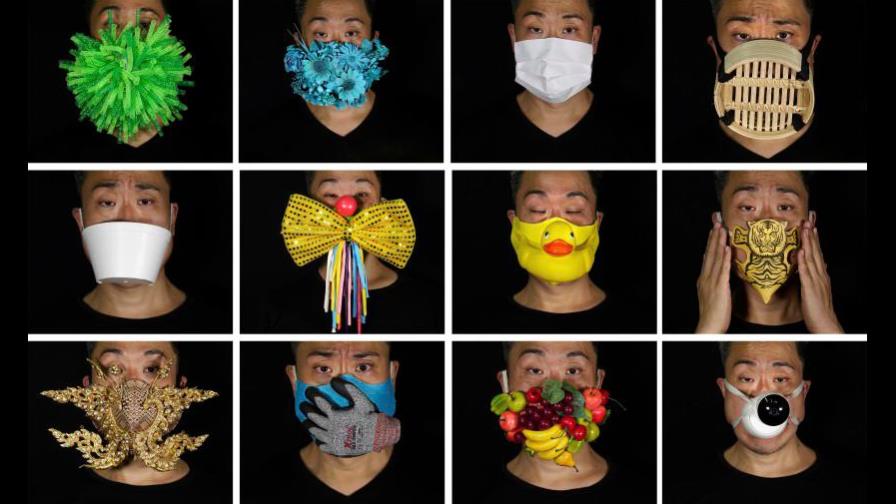 Diseñan mascarillas con temas de protestas en Hong Kong Diseñan mascarillas con temas de protestas en Hong Kong