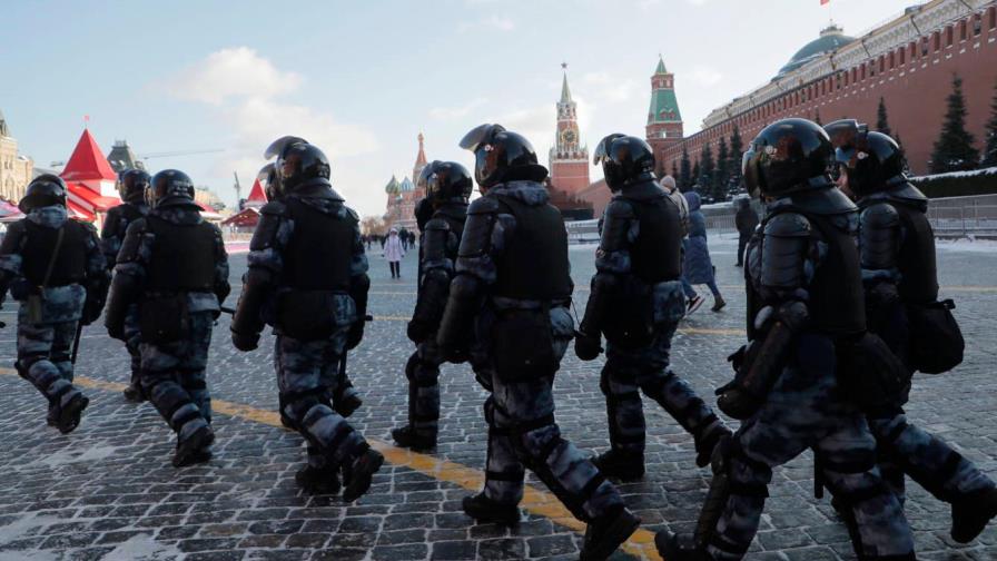 Más de 100 detenidos en Rusia en protestas a favor de Navalni