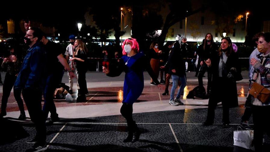 Discoteca al aire libre en Barcelona para reclamar la reapertura del ocio nocturno