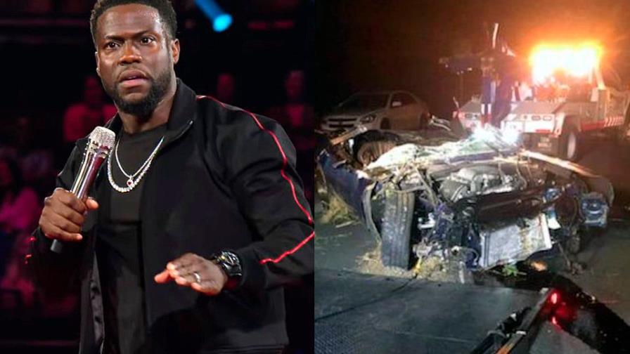 VIDEO | Así quedó el vehículo de Kevin Hart tras el aparatoso accidente de tránsito 