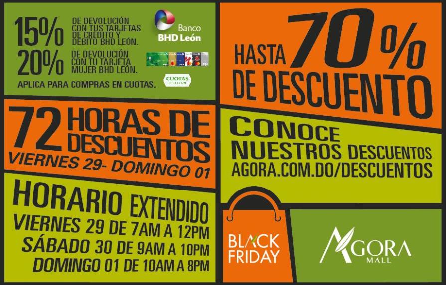 Hasta un 70% de descuento durante el “Black Friday” de Ágora Mall
