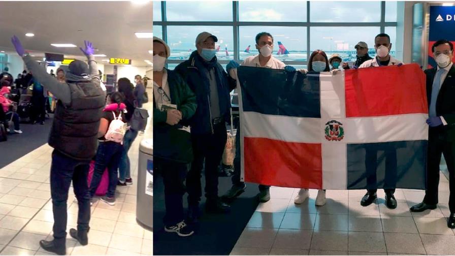 Dominicanos varados en EEUU oraron en aeropuerto Kennedy antes de emotivo regreso a la RD