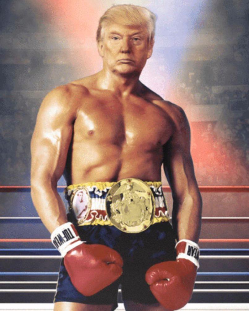 Trump tuitea un fotomontaje de su cara con el cuerpo de Rocky Balboa
