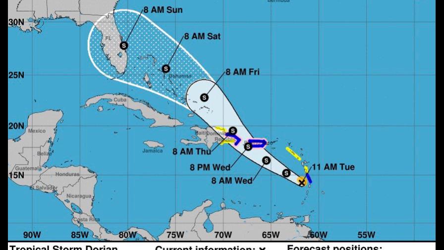 Advierten a Puerto Rico y a RD que estén “preparados” para Dorian como huracán Advierten a Puerto Rico y a RD que estén “preparados” para Dorian como huracán