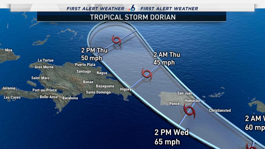 Se esperan hasta 6 pulgadas de acumulación de agua por Dorian 