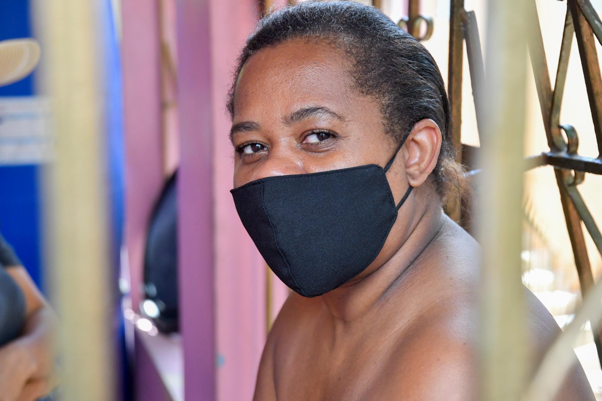 Una de las afectadas por el derrumbre