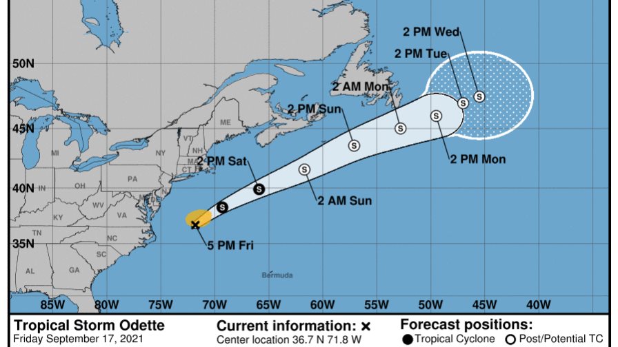 Se forma la tormenta tropical Odette en el océano Atlántico