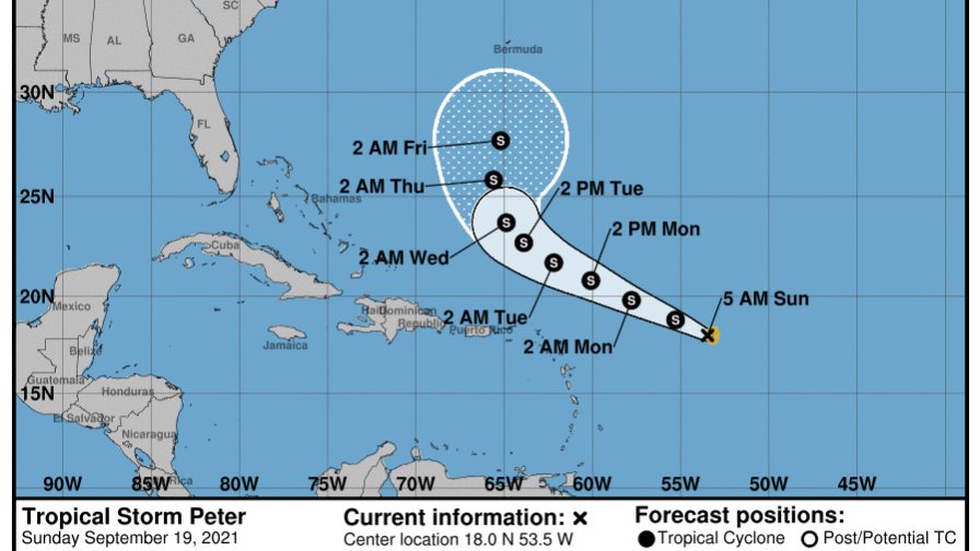 Se forma la tormenta Peter y una depresión tropical en el Atlántico