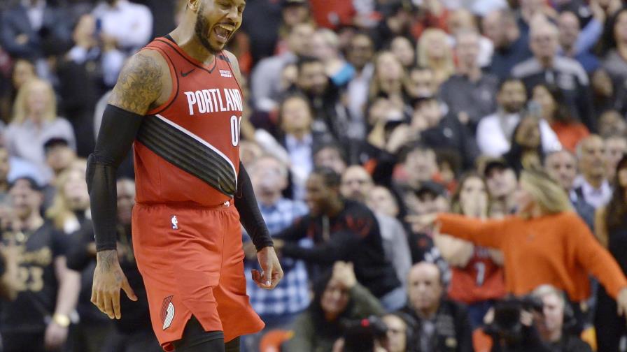 Carmelo Anthony logra enceste del triunfo de Blazers sobre Raptors