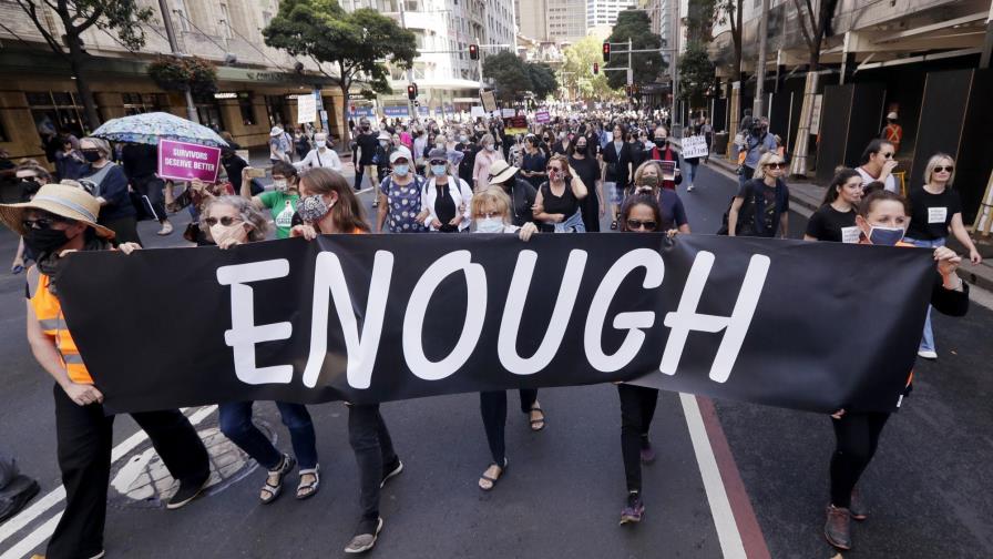 Australianas marchan para pedir justicia para las mujeres