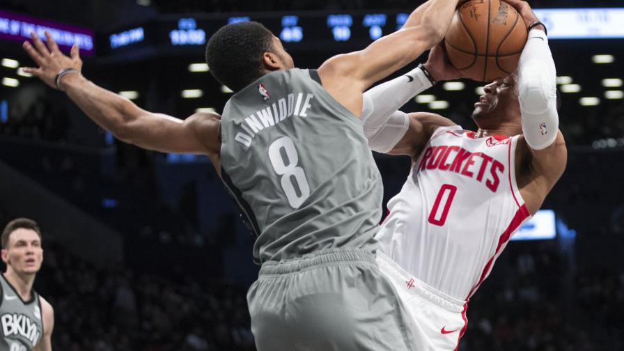 Nets frenan a Harden y ganan 123-116 a Rockets