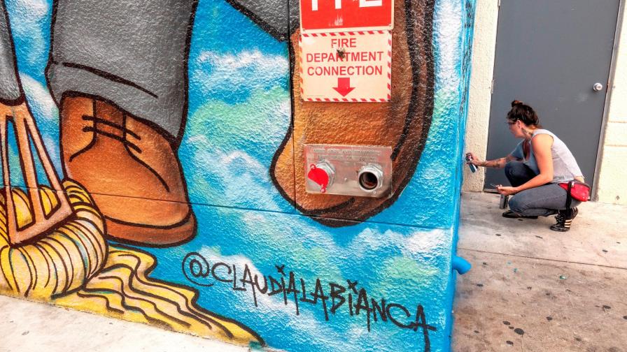 Mural de más de 40 metros para inspirar a trabajadores esenciales de Miami